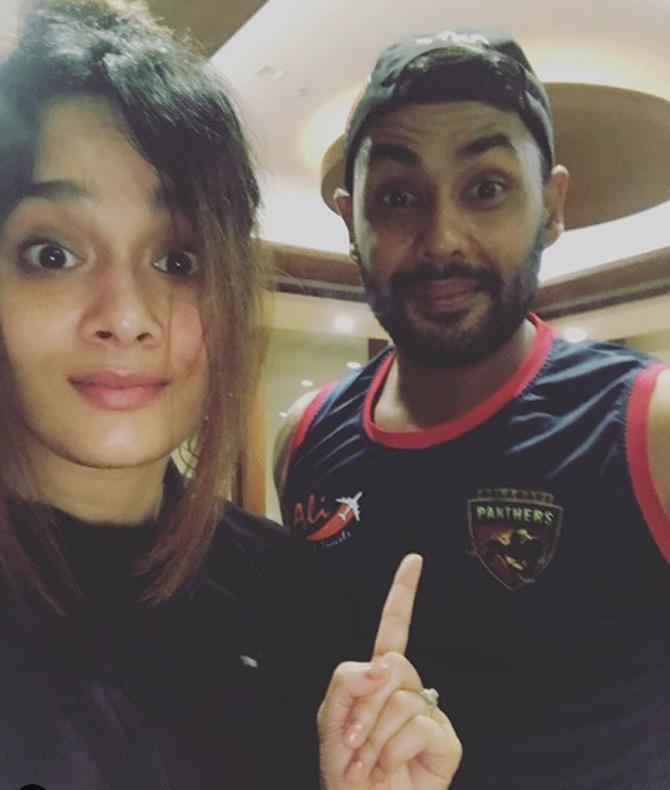 Mayanti Langer posted this picture with Stuart Binny, captioned, 
