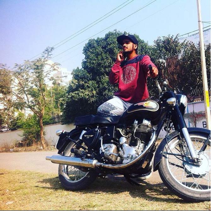 Prabhsimran Singh surely loves his bike rides. He posted this picture where he is seen posing with his ride