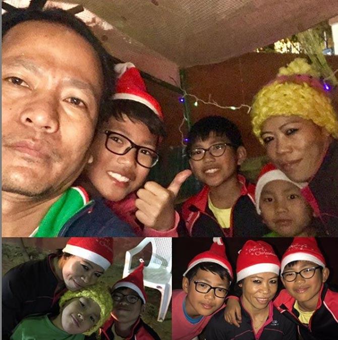 In 2014, Mary Kom's inspiring life was brought to film, with popular Bollywood actress Priyanka Chopra essaying the role of the boxer in a film titled 'Mary Kom'.
Mary Kom posted this picture of herself with her family and wrote, 