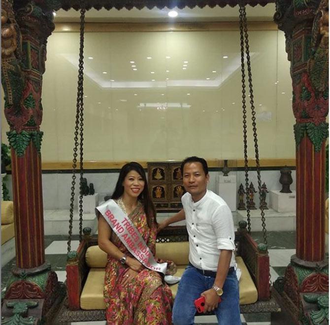 Mary Kom posted this picture with her husband Onler and wrote, 