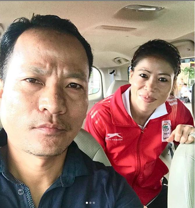 Mary Kom was born in Kangathei village in Churachandpur district of Manipur in Northeast India.
Mary Kom posted this picture of herself with hubby Onler and wrote, 