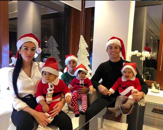 In 2009, Cristiano Ronaldo joined Real Madrid from Manchester United for a world-record fee of 94 million pounds. It was the highest transfer fee at the time.
In picture: Cristiano Ronaldo shared this picture on Christmas with girlfriend Georgina Rodríguez and the kids. He wrote, 