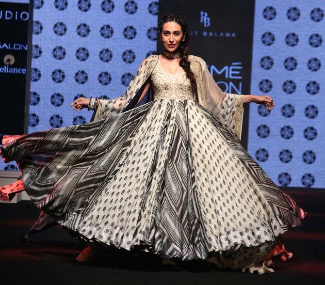 Karisma Kapoor walked the ramp for designer Punit Balana. The designer unveiled his new collection 'Maya' on the final day of the fashion week. The collection was an ode to the French novel 