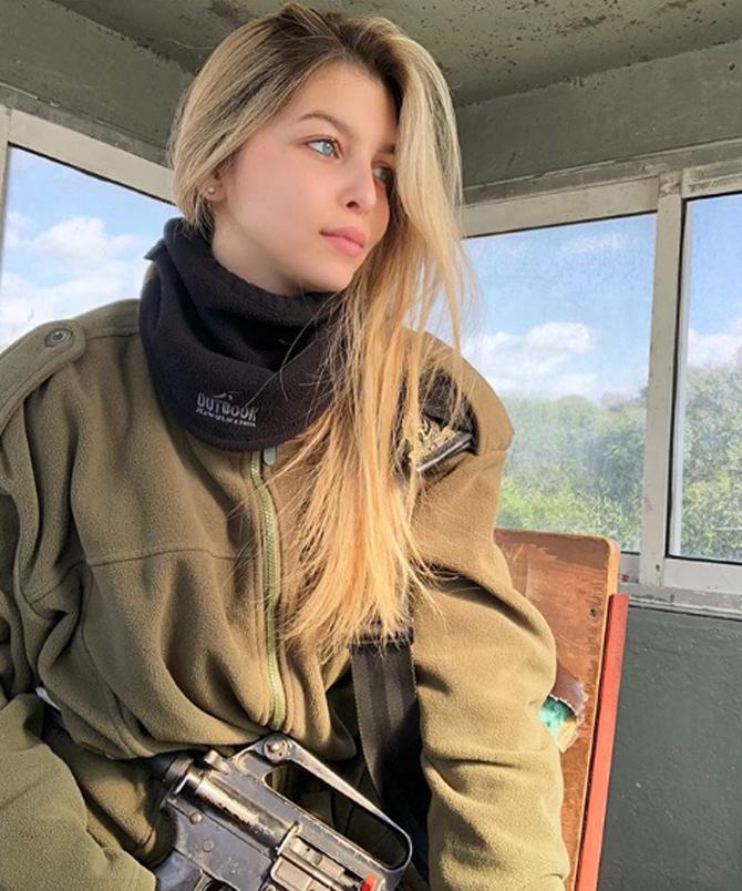Maayan Zontag is another young yet hot soldier from the Israel Defense Forces. She loved posing with big guns and her uniform.
(Pics courtesy: Instagram Maayan Zontag)