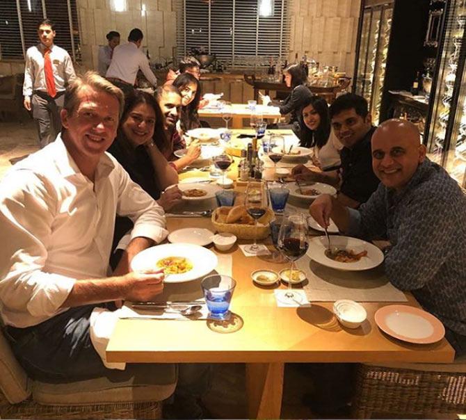 Glenn McGrath, who is a huge fan of India, shared this photo during a dinner outing while in Chennai.