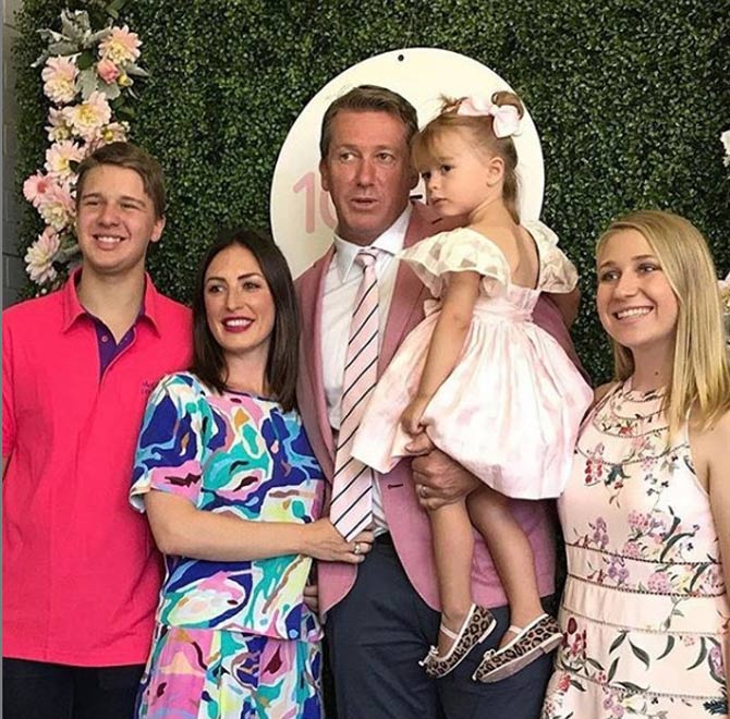 Glenn McGrath posted this picture with his family during the New York City Marathon.