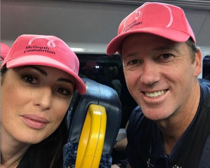 In picture: Glenn McGrath and wife Sara at a charity event with the NSW Police Legacy team.