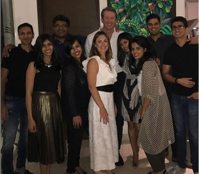 Glenn McGrath posted this picture of himself with wife Sara at a party in Chennai, India.