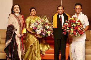 Mukesh and Nita Ambani meet DMK chief Stalin