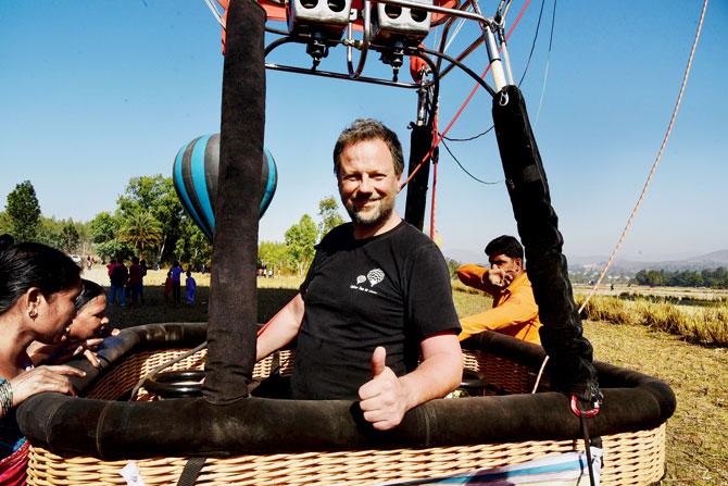 Belgian pilot Johan Vander Meiren seen preparing for take off