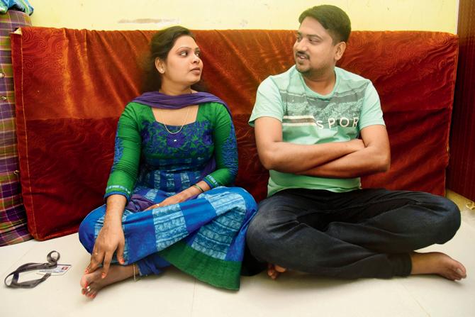 Ketan and Pooja at their home in Malad. Pic/Atul Kamble