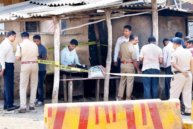 Cops cordoned off the area after the IED was recovered at the spot