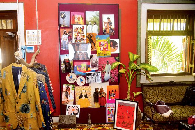 The vintage line and artwork at the store