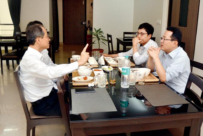 Diners at the restaurant