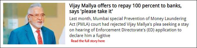 Vijay Mallya offers to repay 100 percent to banks, says 