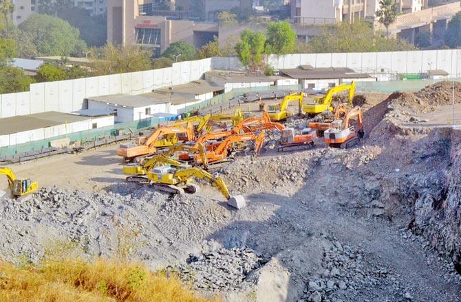 The plot in Tirandaz Village where a hillock has allegedly been levelled. Pic/Datta Kumbhar