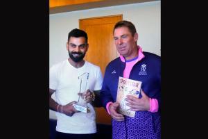 Virat Kohli receives the Sportstar's Sportsman of the Year award