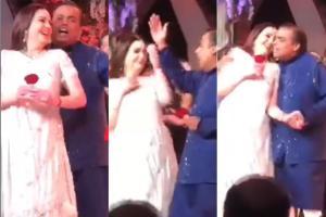 Nita Ambani Xxx Video - Video: Mukesh Ambani romances wife Nita at Akash's pre-wedding bash