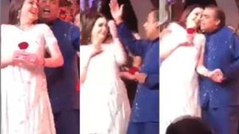 Nita Ambani Sex Videos - Video: Mukesh Ambani romances wife Nita at Akash's pre-wedding bash