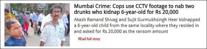 Mumbai Crime: Cops use CCTV footage to nab two drunks who kidnap 6-year-old for Rs 20,000