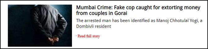 Mumbai Crime: Fake cop caught for extorting money from couples in Gorai