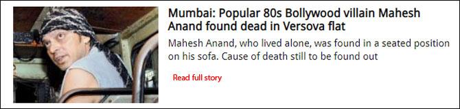 Mumbai: Popular 80s Bollywood villain Mahesh Anand found dead in Versova flat