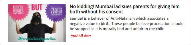 No kidding! Mumbai lad sues parents for giving him birth without his consent