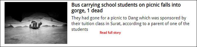 Bus carrying school students on picnic falls into gorge, 1 dead
