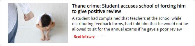 Thane crime: Student accuses school of forcing him to give positive review