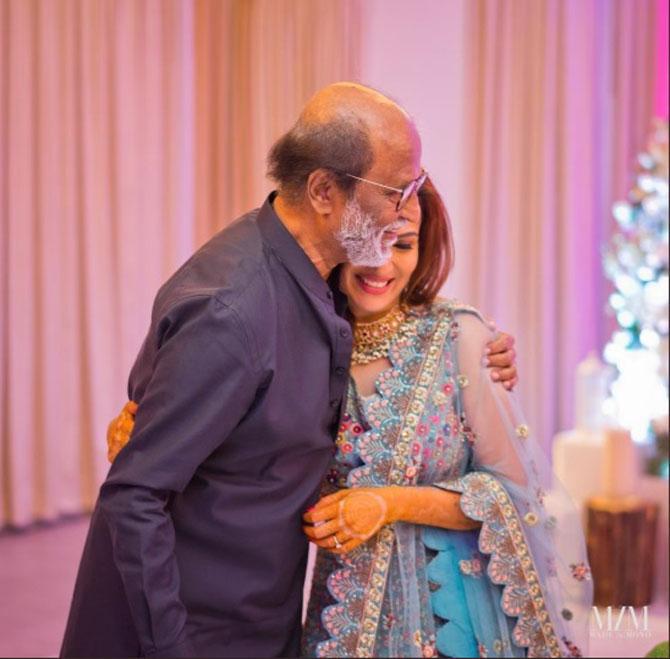 Rajinikanth with Soundarya