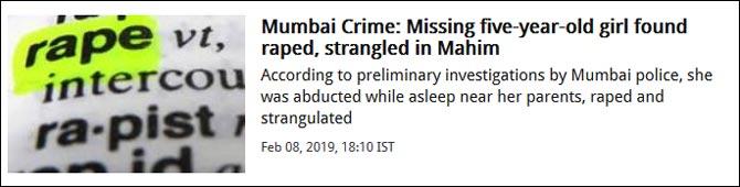Mumbai Crime: Missing five-year-old girl found raped, strangled in Mahim