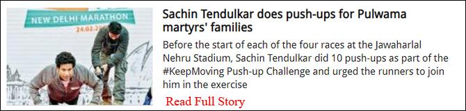 Sachin Tendulkar does push-ups for Pulwama martyrs
