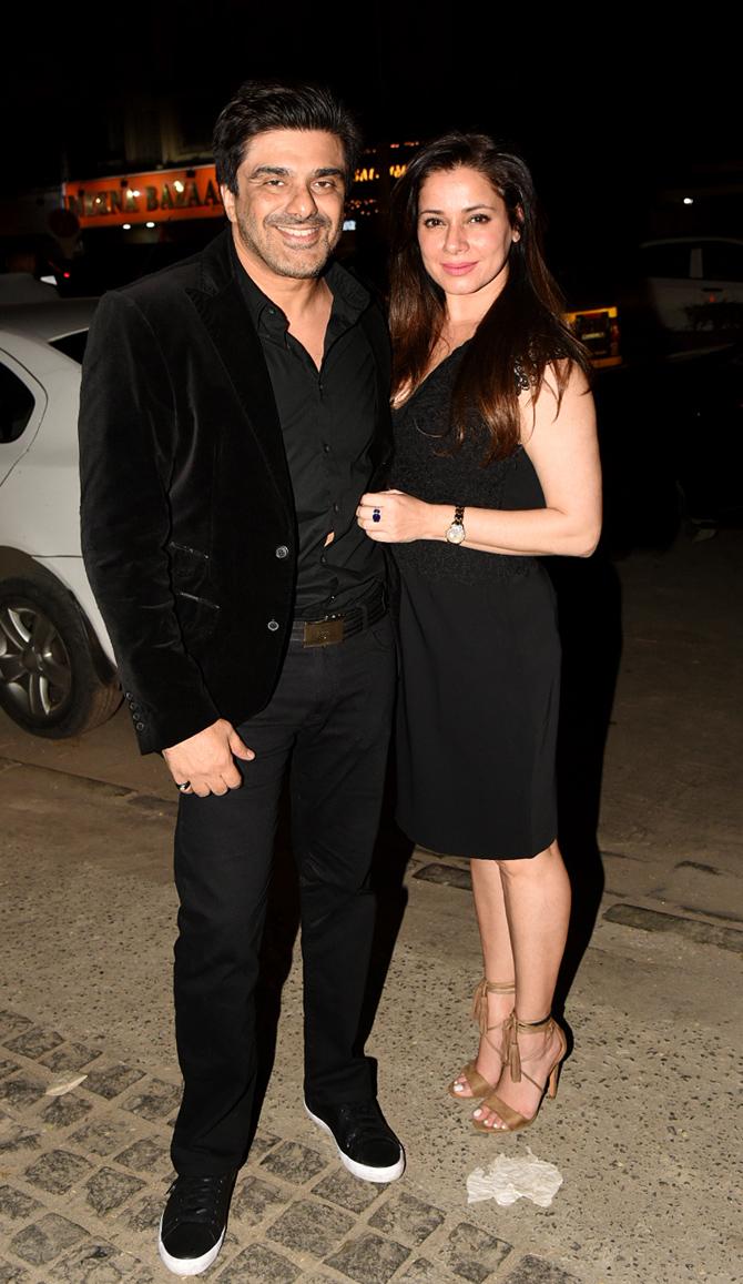 Bollywood couple Samir Soni and Neelam Kothari attended the New Year party together. The duo opted for a black attire for the bash held at a popular restaurant in Juhu, Mumbai.