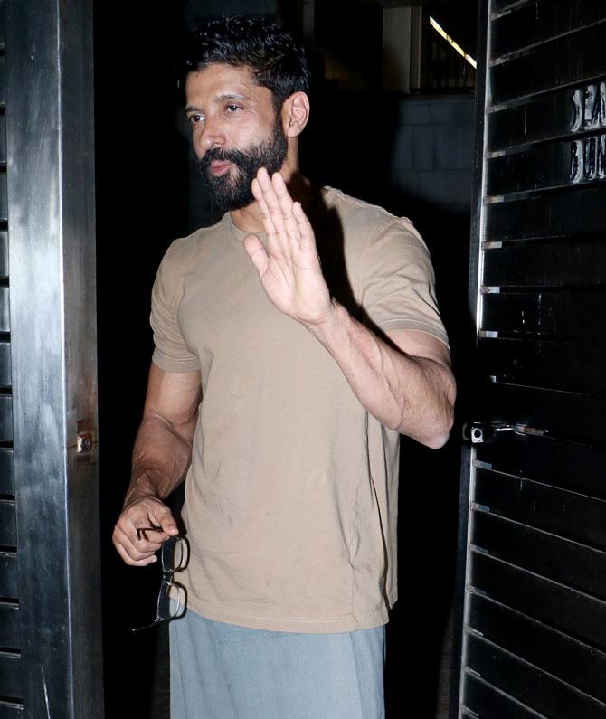 At the trailer launch of his production, Gully Boy, Farhan Akhtar quipped that there will be another announcement soon from his end, but the film's event was not the right platform for it.
In picture: Farhan Akhtar at his residence in Bandra.