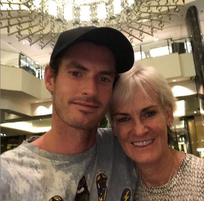 Andy Murray began playing tennis at age 3 when he mom Judy would take him to the courts. His first competitive tennis tourney came at age 5.
Andy Murray posted this picture of himself with his mother and captioned it, 