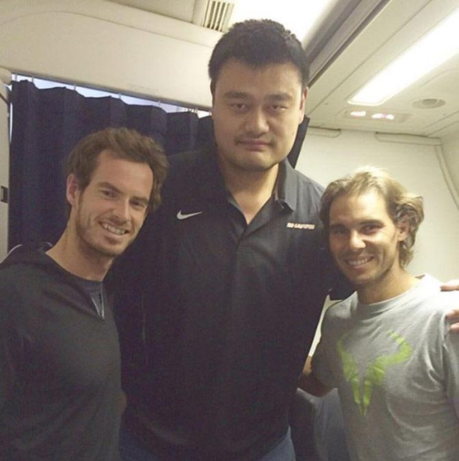 On January 11, 2019, Andy Murray had announced that he would likely retire soon as he was suffering immense pain due to a hip injury and could not tolerate the pain any longer.
Three champions in one picture, Andy Murray posted this picture with Rafael Nadal and Yao Ming.