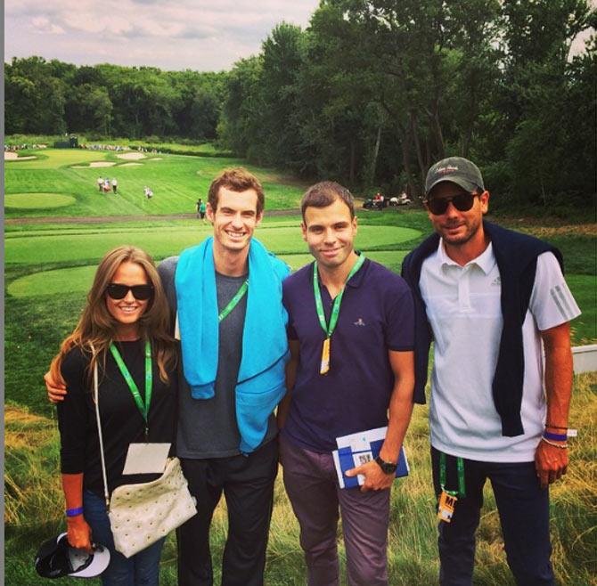 Andy Murray posted this picture of himself and wife Kim at a golf club, he wrote, 