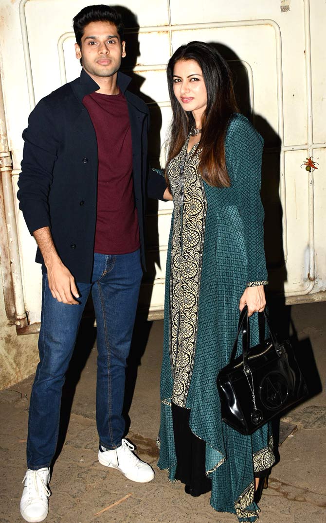 Bhagyashree and son Abhimanyu Dasani also attended the special screening of Why Cheat India at Juhu multiplex. Abhimanyu Dasani makes his debut with Mard Ko Dard Nahi Hota which also stars Radhika Madan also stars Gulshan Devaiah and Mahesh Manjrekar.