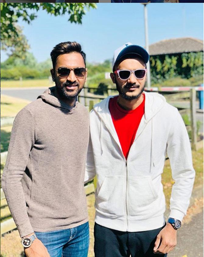 Axar Patel signed up for IPL franchise Mumbai Indians in 2013 and then by Kings XI Punjab in 2014. In 2019, the Delhi Capitals (former Delhi Daredevils) bought him in the 2019 auction. Axar Patel made his international ODI debut on 15 June 2014 against Bangladesh. He was later selected in India's 15-man squad for 2015 Cricket World Cup held in Australia and New Zealand.
In pic: Axar Patel posted this picture of himself with Krunal Pandya and captioned, 