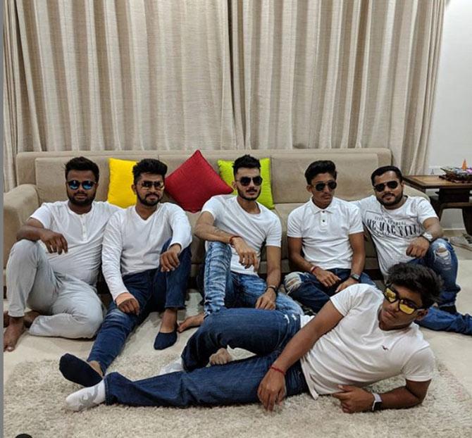 Axar Patel posted this picture of himself chilling with his friends, captioned, 