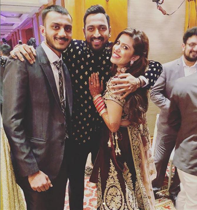 Axar Patel posted this picture with Krunal Pandya and Pankhuri Sharma, he wrote, 