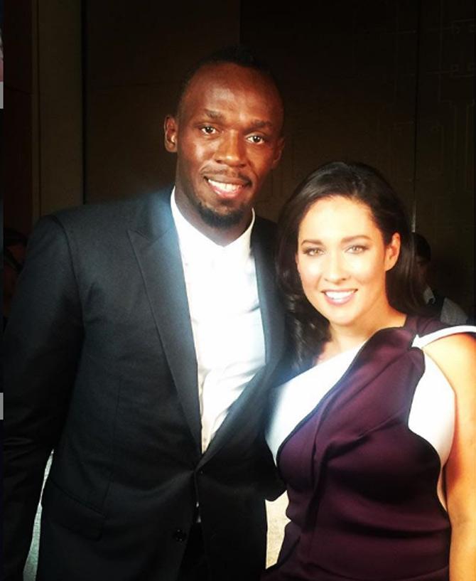 Mel McLaughlin posted this picture with Usain Bolt, captioned, 