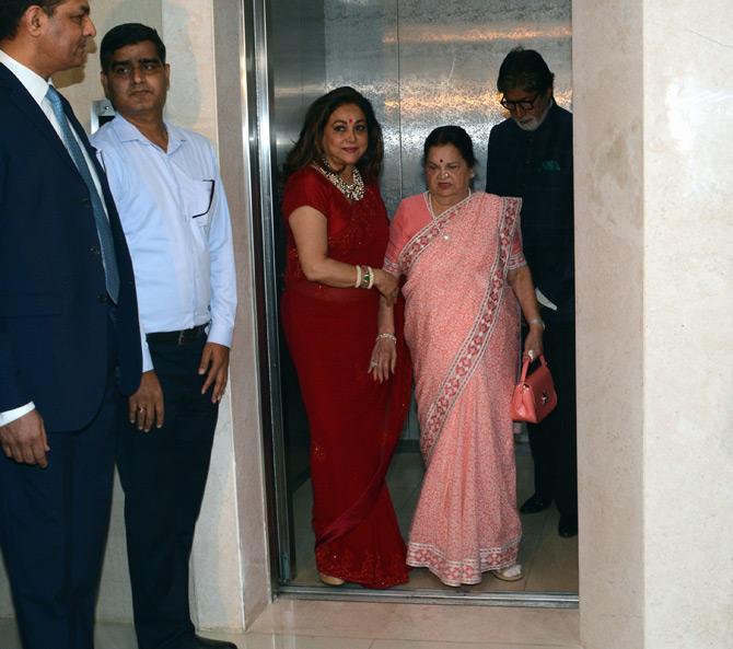 Amitabh Bachchan with Kokilabai Ambani and Tina Ambani during the celebrations of 'Decade of Distinction' that marked the 10th anniversary of Kokilaben Hospital situated in Andheri, Mumbai. Picture/Satej Shinde