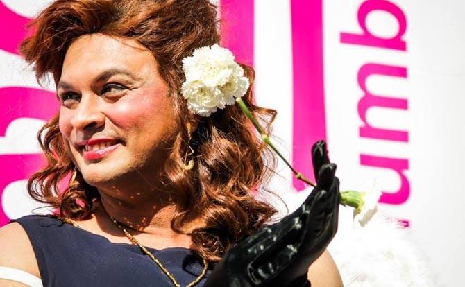 Harish Iyer in his Drag Queen avatar posing gorgeously for the LGBTQ Pride 2016. He also stands up for women rights and holds them in high regard. When his mother forced him to marry a woman, he said,