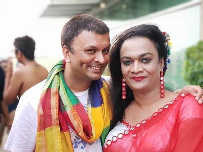 In pic: Harish Iyer posing proudly with a transgender