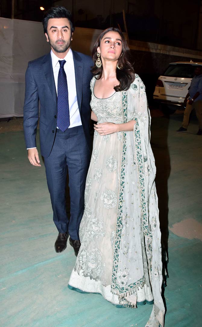 Ranbir Kapoor and Alia Bhat pose together for the shutterbugs at Umang 2019 festival held in Mumbai