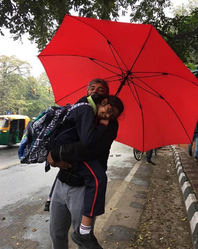Ajay Jadeja was a top-class finisher, who played 15 Tests and 196 ODIs for India. He had an average of 27 in Tests and 38 in One Day Internationals. 
In pic: Ajay Jadeja posted this picture of him picking his child from school, he wrote, 