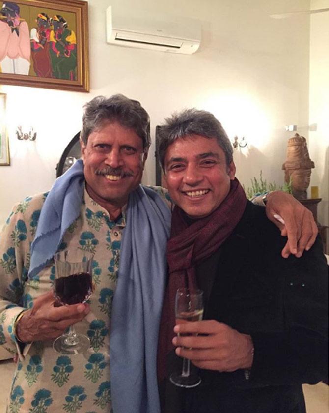 Ajay Jadeja is married to Aditi Jaitly, and the couple has two children, Aiman and Ameera.
In pic: Ajay Jadeja posted this picture on Kapil Dev's birthday. He wrote, 