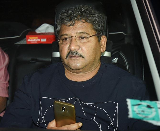 Arun Nalawade arrives for Simmba success party at Karan Johar's residence.