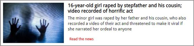 16-year-old girl raped by stepfather and his cousin; video recorded of horrific act